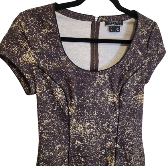 Peruvian Connection Dress Sheath Cap Sleeves Cotton Career Comfort US Size 2 - Picture 10 of 10